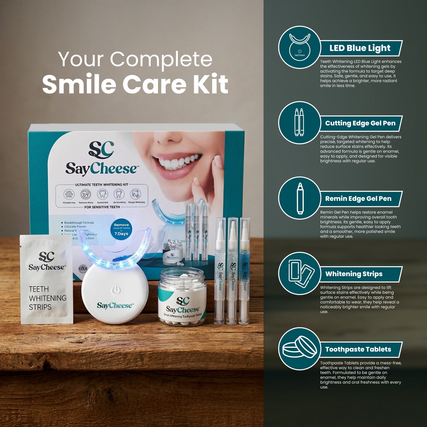 SayCheese™ Premium Whitening Kit — Sensitive Smile Edition (PAP+)